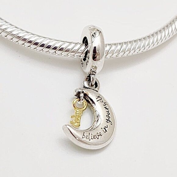 Pandora Two-Tone Key & Moon Charm - Picture 3 of 5